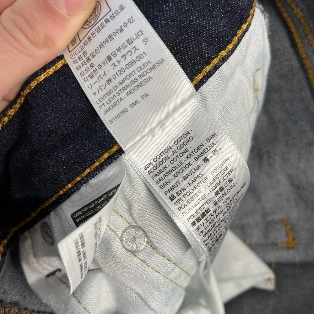 Levi's 506 Straight Jeans Mens 33x30 Blue Dark Wash Stretch Denim‎ Classic Fit